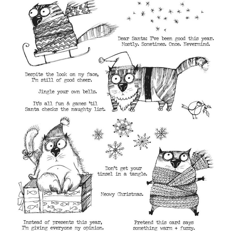 Stampers Anonymous Stamp Set - Snarky Cat Christmas CMS416 by: Tim Holtz