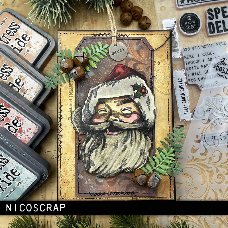 Stampers Anonymous Stamp Set - Jolly Santa, CMS442 by: Tim Holtz