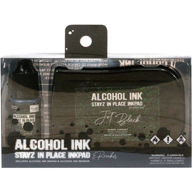 Stayz In Place Alcohol Ink Pad w/Reinker - Jet Black Pearlescent, CO728162 WAS $9.99