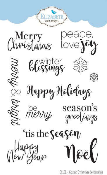 Elizabeth Craft Designs Clear Stamp Set - Classic Christmas Sentiments, CS101