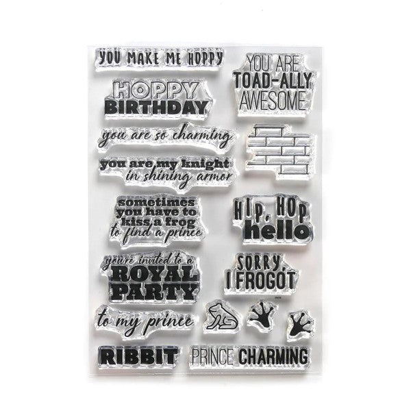 Elizabeth Craft Designs Clear Stamp Set - Prince & Frog Sentiments, CS185