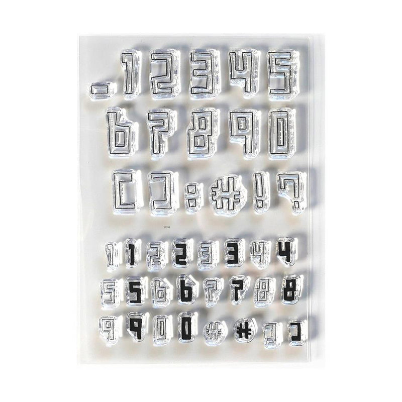 Elizabeth Craft Design Clear Stamp Set - Boxy Numbers, CS211