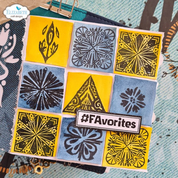 Elizabeth Craft Designs Stamp Set - Florals n' Fabrick Collection - Let's Decorate, CS266