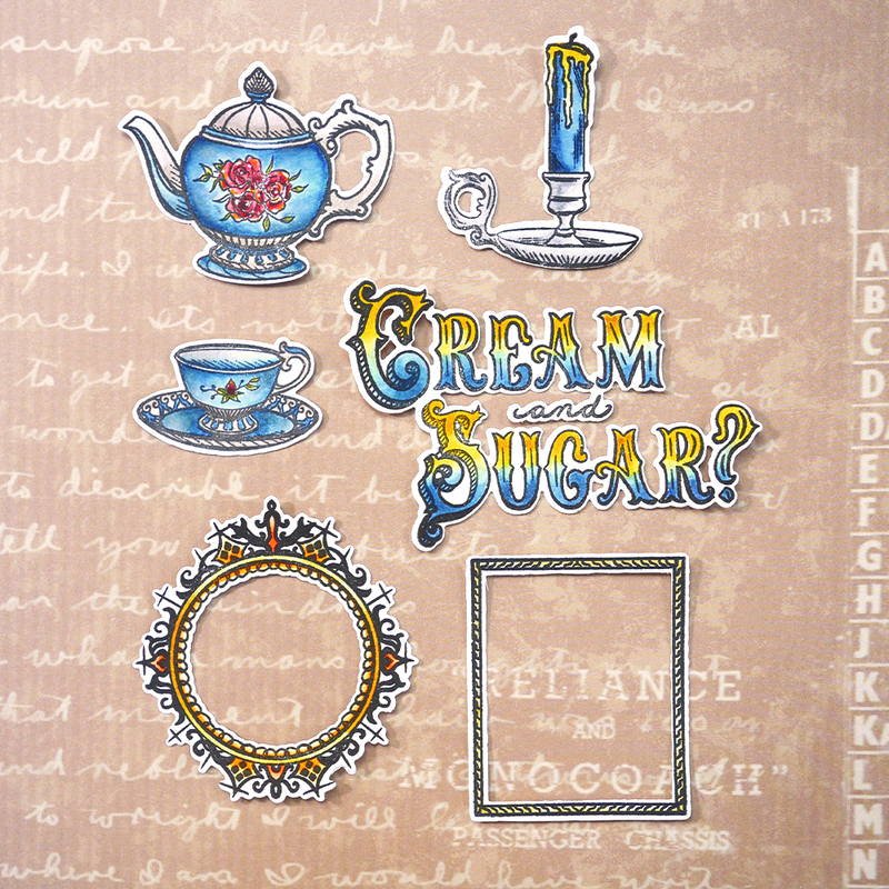 Elizabeth Craft Designs Clear Stamp & Die Sets - Cream & Sugar, CS282/2000