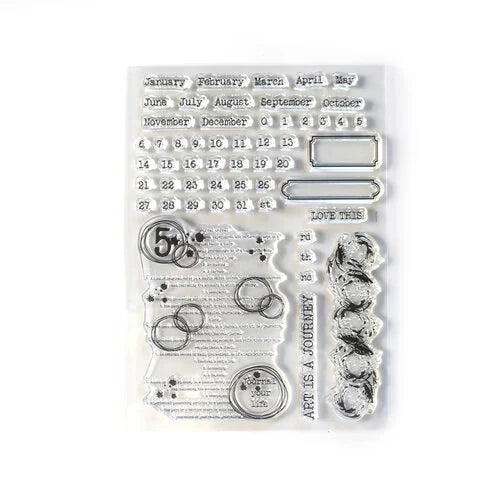 Elizabeth Craft Designs Clear Stamp Set - Journal Dates & Months, CS293