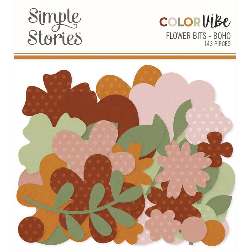 Simple Stories Bits & Pieces - Flower Bits - ColorVIBE Boho, CV13481