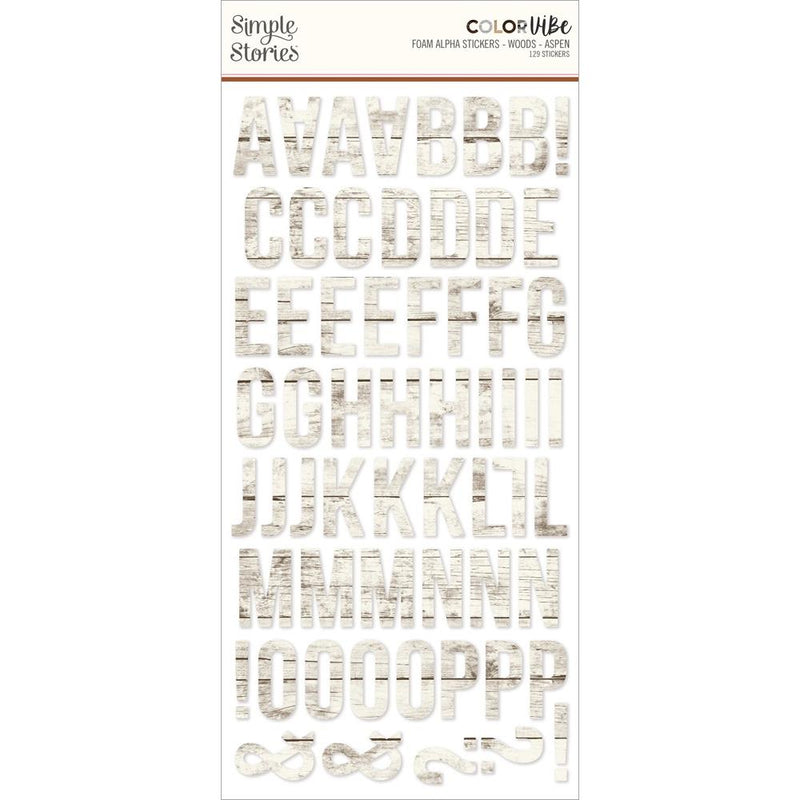 Simple Stories Foam Stickers - ColorVIBE - Woods Aspen, CVS13489