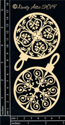 Dusty Attic Chipboard 3x6 - Christmas Baubles, DA0492