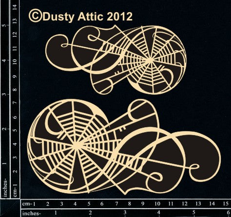 Dusty Attic Chipboard - Web Flourish, DA0758 ~ 4x6