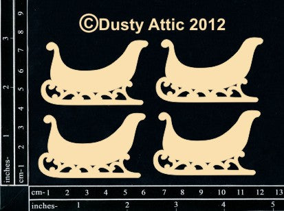 Dusty Attic Chipboard 3x4 - Mini Sleighs, DA0775