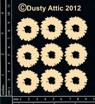 Dusty Attic Chipboard 3x4 - Mini Wreaths, DA0780