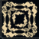 Dusty Attic Chipboard 12x12 - Flourish Frame Set, DA1035