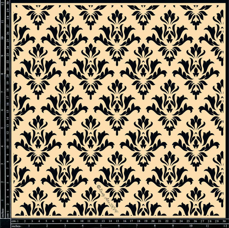 Dusty Attic Chipboard 12x12 - Damask Pattern Large, DA1141