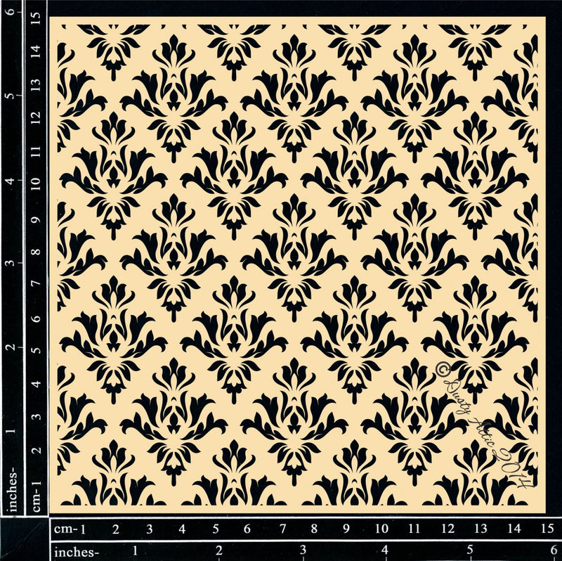 Dusty Attic Chipboard 6x6 - Damask Pattern Small, DA1142