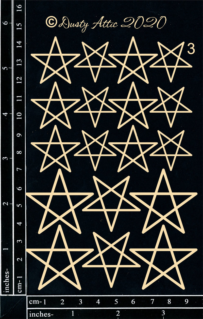 Dusty Attic Chipboard 4x6 - Stars