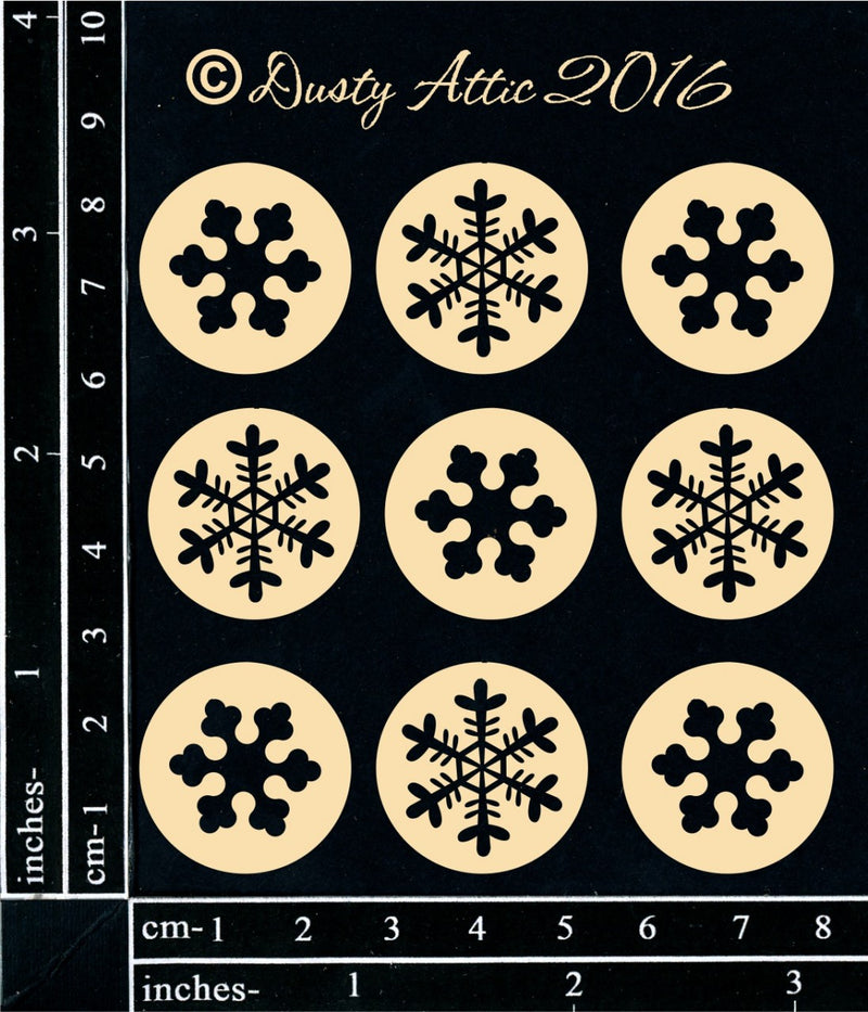 Dusty Attic Chipboard 3x4 - Mini Snowflake Disks, DA1677