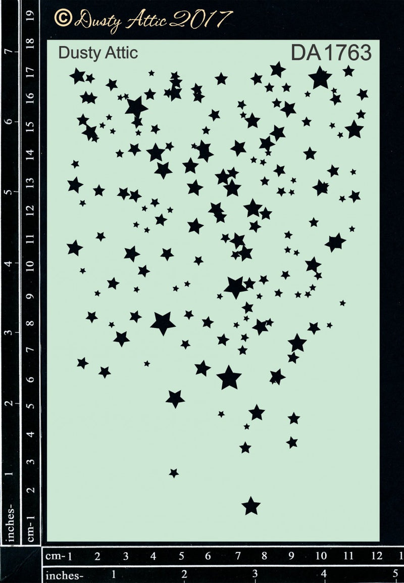 Dusty Attic Stencil 5x7 - Starry Night, DA1763