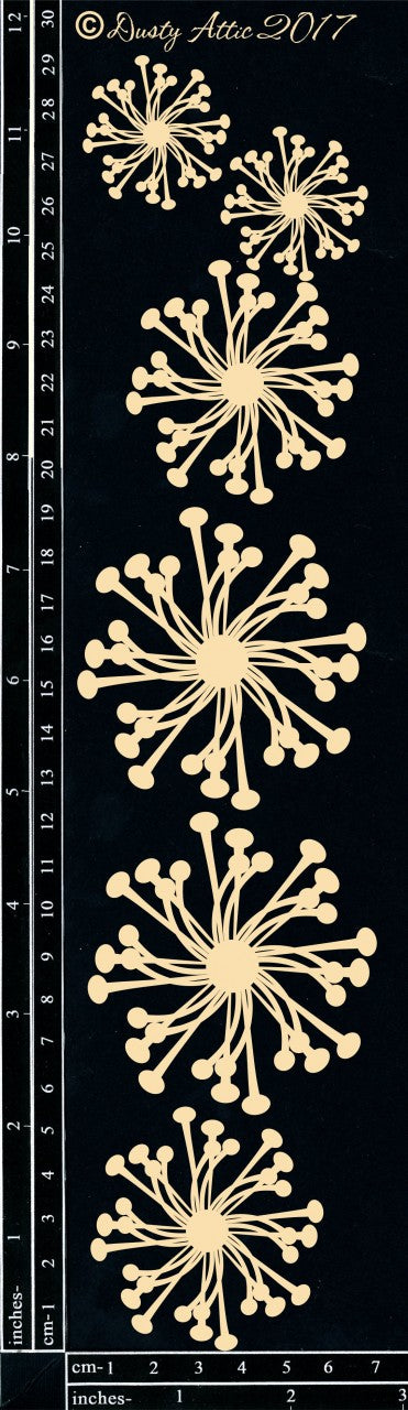 Dusty Attic Chipboard 3x12 - Flower Stamens, DA1876