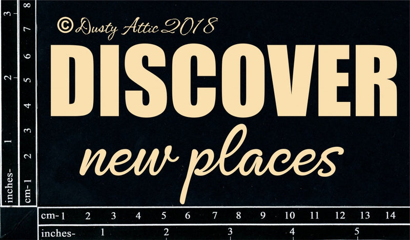 Dusty Attic Chipboard 3x6 - Discover New Places, DA2054