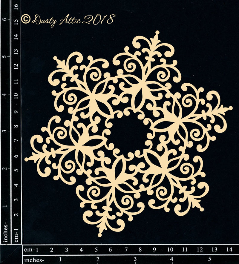 Dusty Attic Chipboard 6x6- Lacy Ornament, DA2167