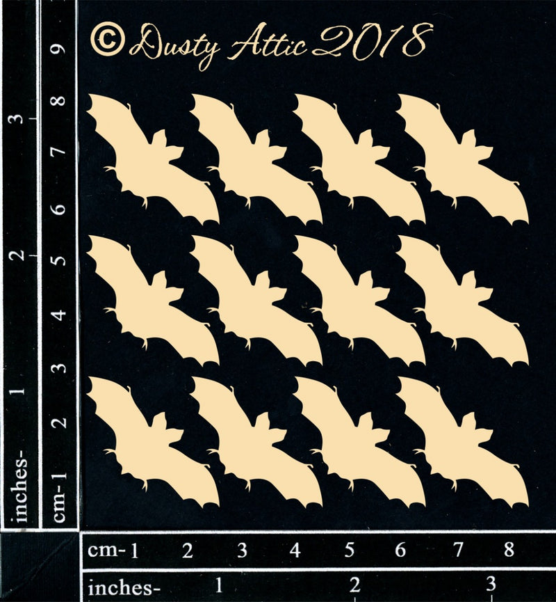 Dusty Attic Chipboard - Mini Bats, DA2223 ~ 4x4