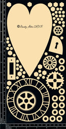 Dusty Attic Chipboard 12x6 - Unlock my Heart – Designer Mixed Chipboard, DA2227