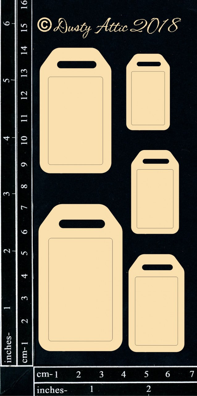 Dusty Attic Chipboard 3x6 - Luggage Tags, DA2250