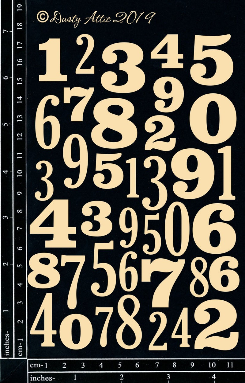 Dusty Attic Chipboard 5x7 - Number Jumble, DA2389