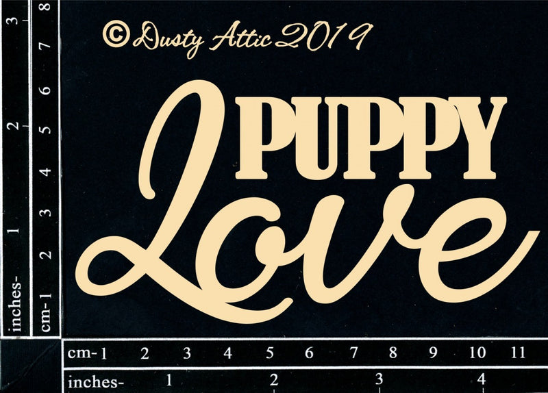 Dusty Attic Chipboard 3x6- Puppy Love, DA2405