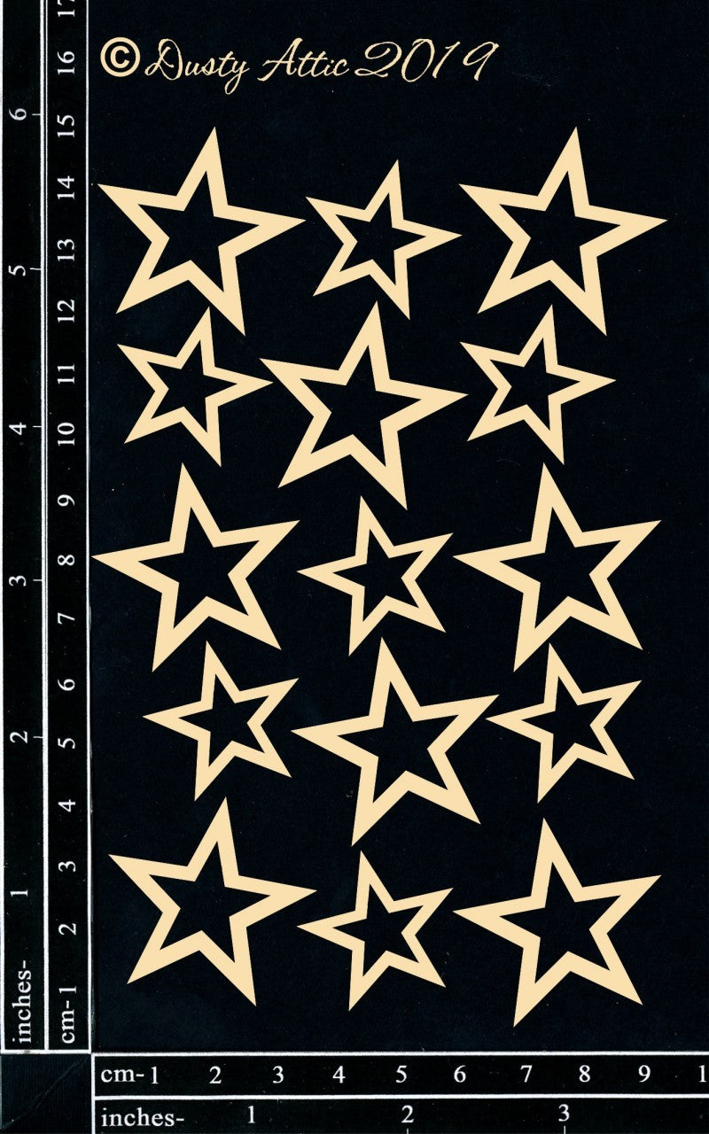 Dusty Attic Chipboard 4x6 - Stars