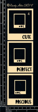 Dusty Attic Chipboard 3x10 - Polaroid Frame Set