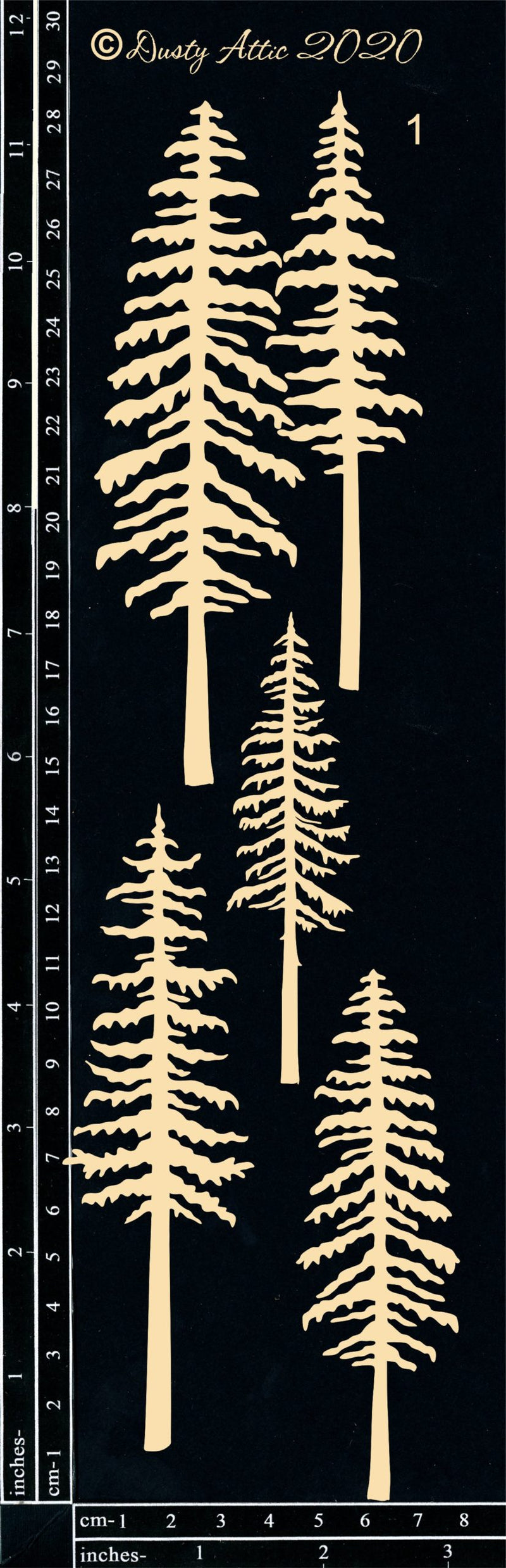 Dusty Attic Chipboard 3x12 - Winters Forest