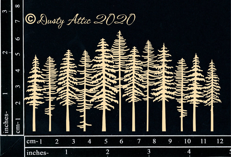 Dusty Attic Chipboard 3x6 - Winters Forest Mini Border, DA2612