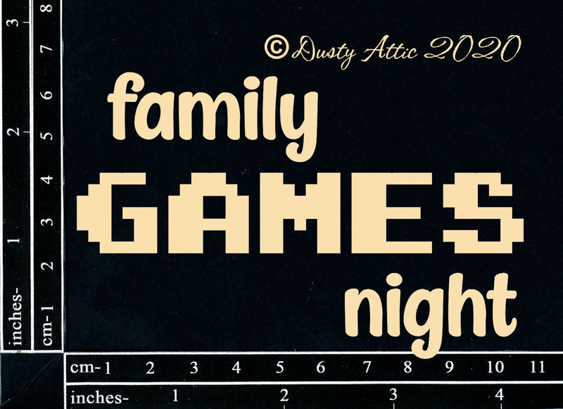 Dusty Attic Chipboard 3x6 - Family Games Night, DA2690