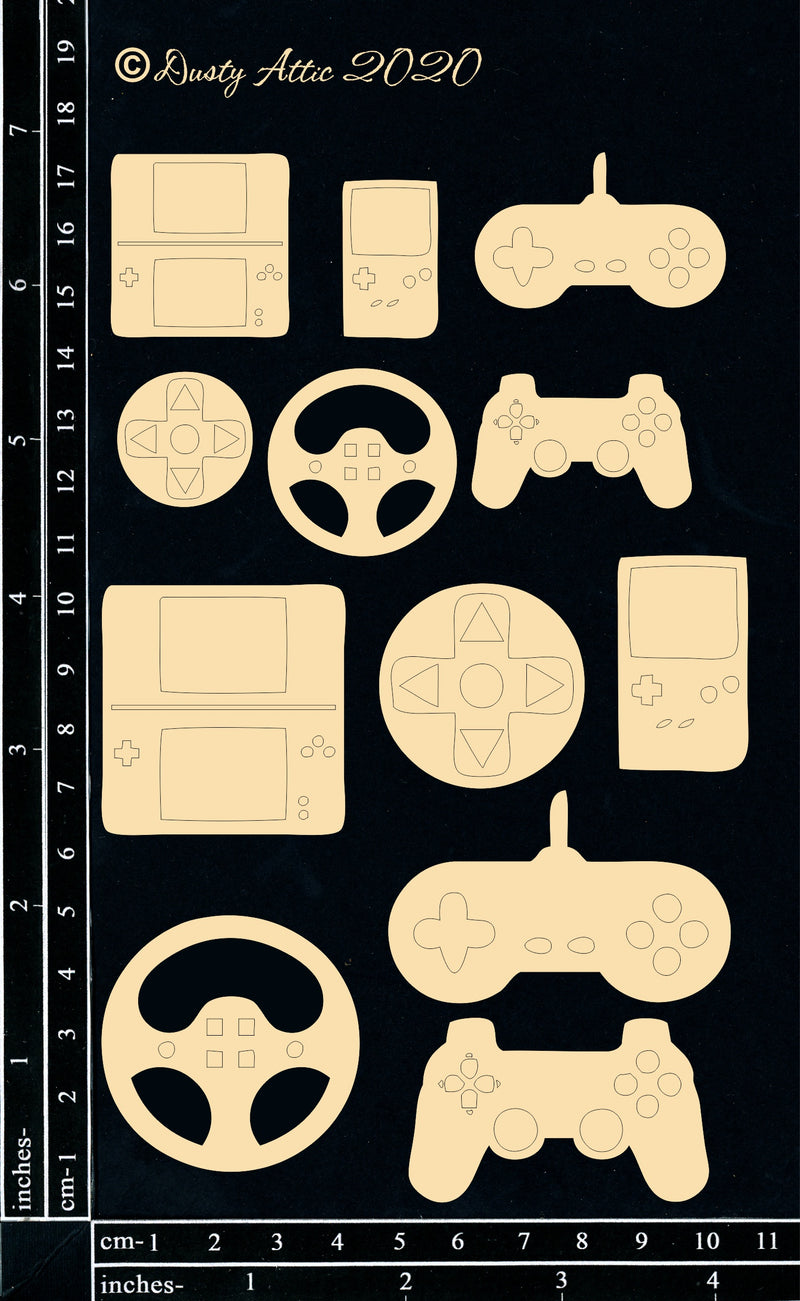 Dusty Attic Chipboard 5x7 - Gamer Icons, DA2692