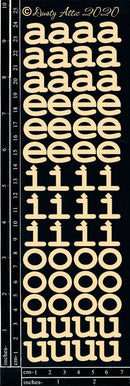 Dusty Attic Chipboard 3x11 - Bookman Vowel Set, DA2699