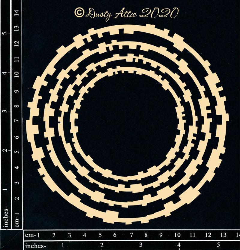 Dusty Attic Chipboard 6x6 - Techno Circles Small, DA2858