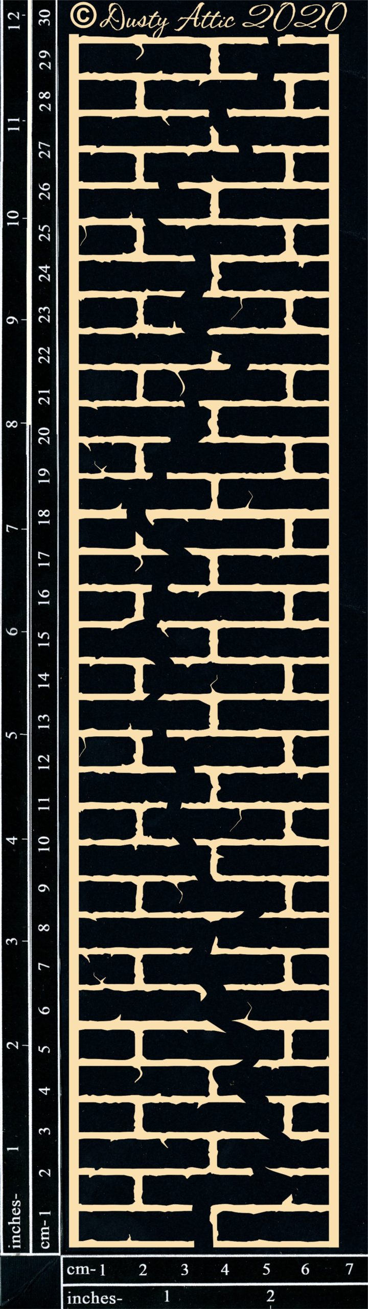 Dusty Attic Chipboard 3x12- Brick Wall Border, DA2871
