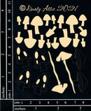 Dusty Attic Chipboard 3x4 - Mini Mushrooms, DA2959
