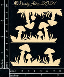 Dusty Attic Chipboard 3x4 - Mini Toadstool Border, DA2960