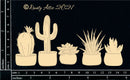 Dusty Attic Chipboard 3x6 - Cactus Pots, DA2975