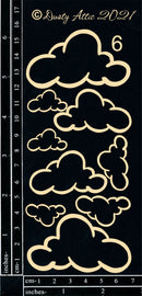 Dusty Attic Chipboard 3x6 - Clouds