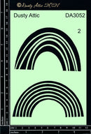 Dusty Attic Stencil 5x7 - Rainbow