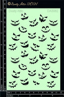 Dusty Attic Stencil 5x7 - Spooky Faces, DA3062