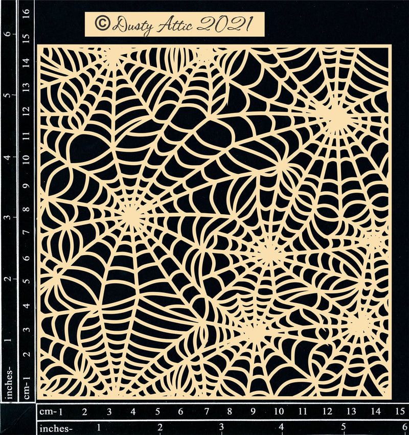 Dusty Attic Chipboard 6x6 - Spider Web Panel ~ Small, DA3075