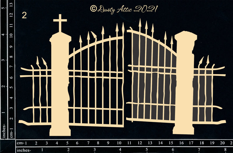 Dusty Attic Chipboard- Cemetery Gates