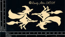 Dusty Attic Chipboard 3x6 - Witch On Broom