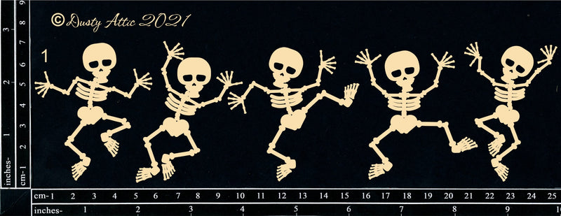 Dusty Attic Chipboard - Dancing Skeletons