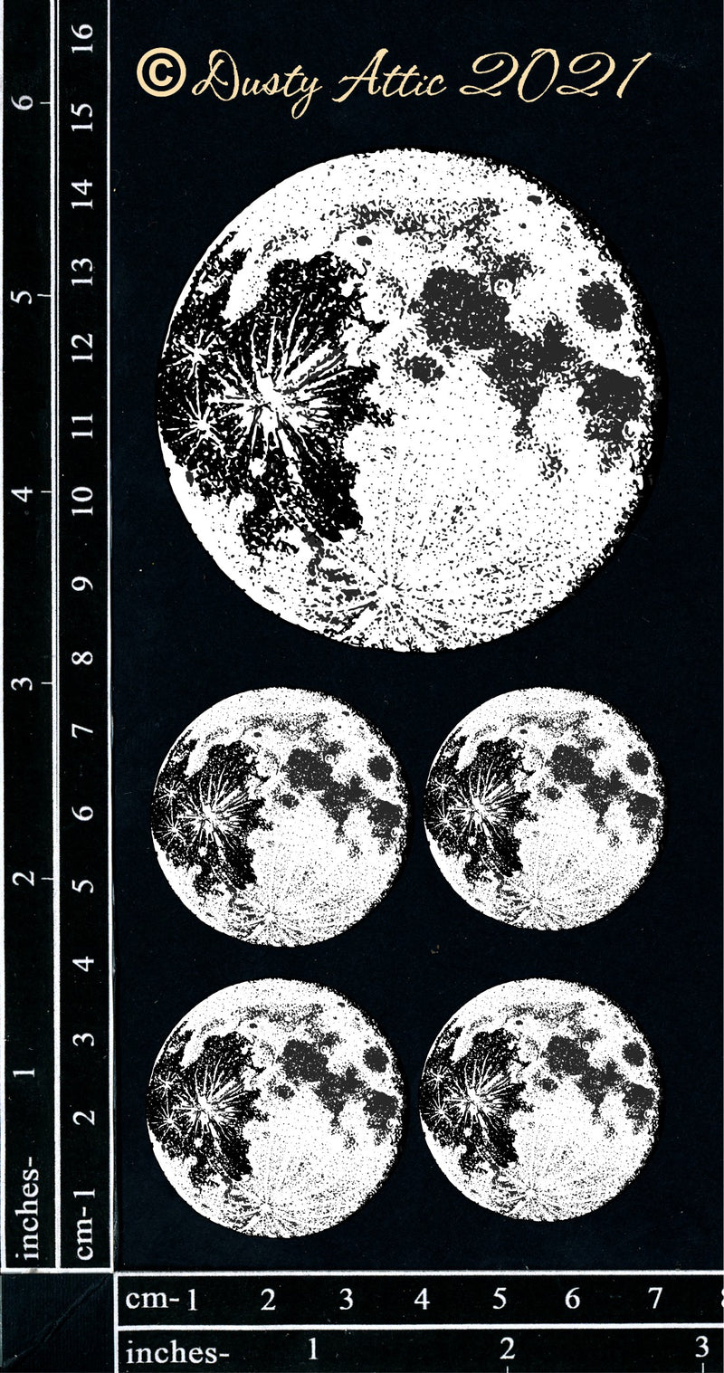Dusty Attic Chipboard - Moons, DA3111 ~ 3x6