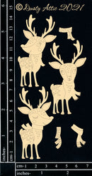 Dusty Attic Chipboard 3x6 - Forest Friends - Reindeers Small, DA3154